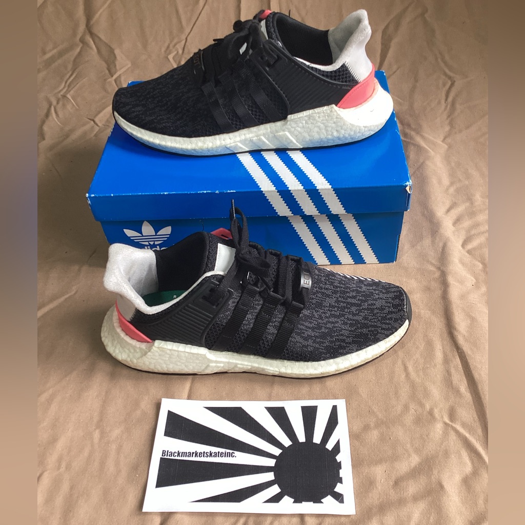 Adidas Eqt Support 93/17 Core Black Turbo Red Bb1234 Men's Size 10.5